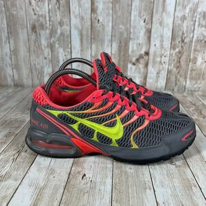 Nike Air Max Running Shoes Gray‎ Red Neon Gradient Athletic Sneakers Size 8.5